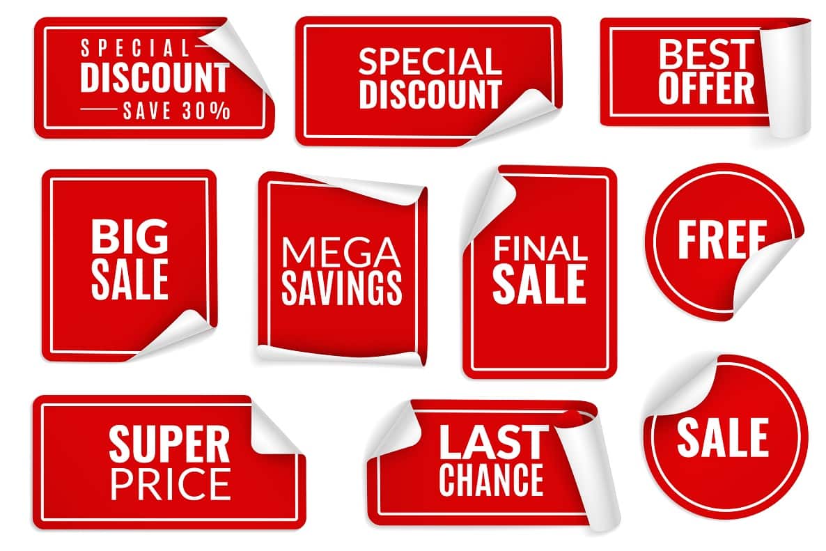 Custom round sale price stickers for business
